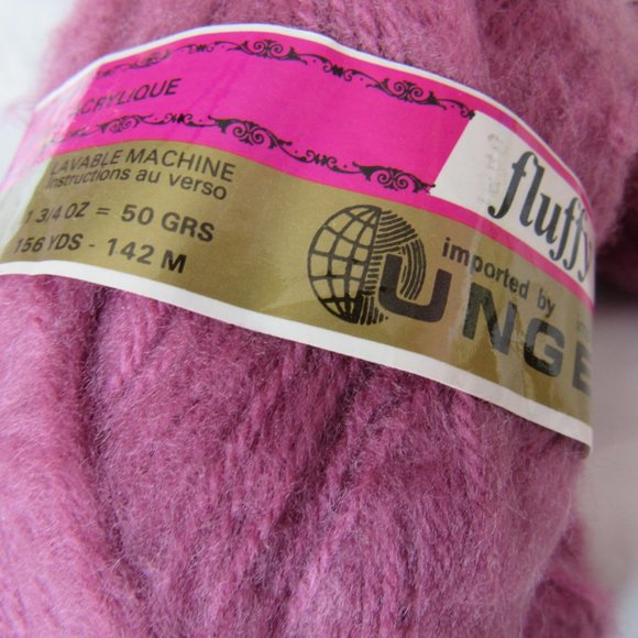 UNGER Yarns : Vintage FLUFFY 4x 50g. . Made in France.Mohair Acrylic - Picture 2 of 3